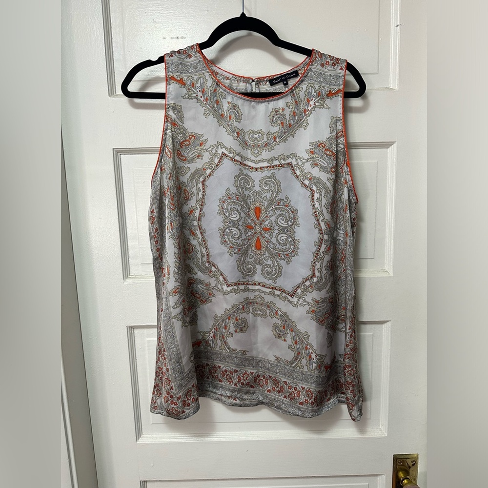 Paisley Print Sleeveless Tops